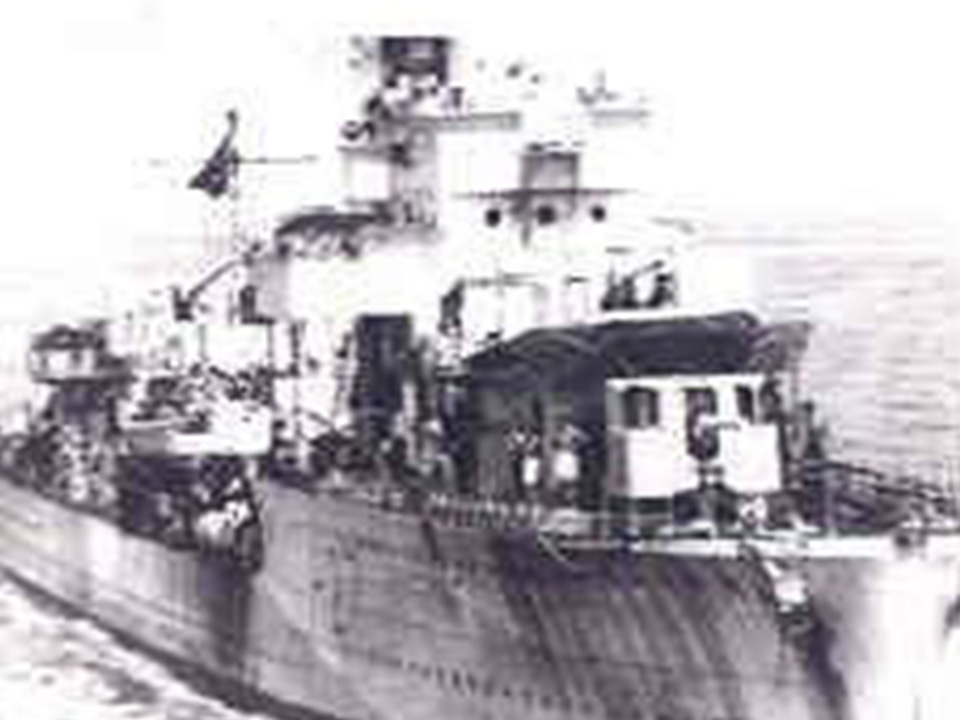 De Britse torpedobootjager HMS Electra (1934-1942), gezonken tijdens de slag in de Javazee